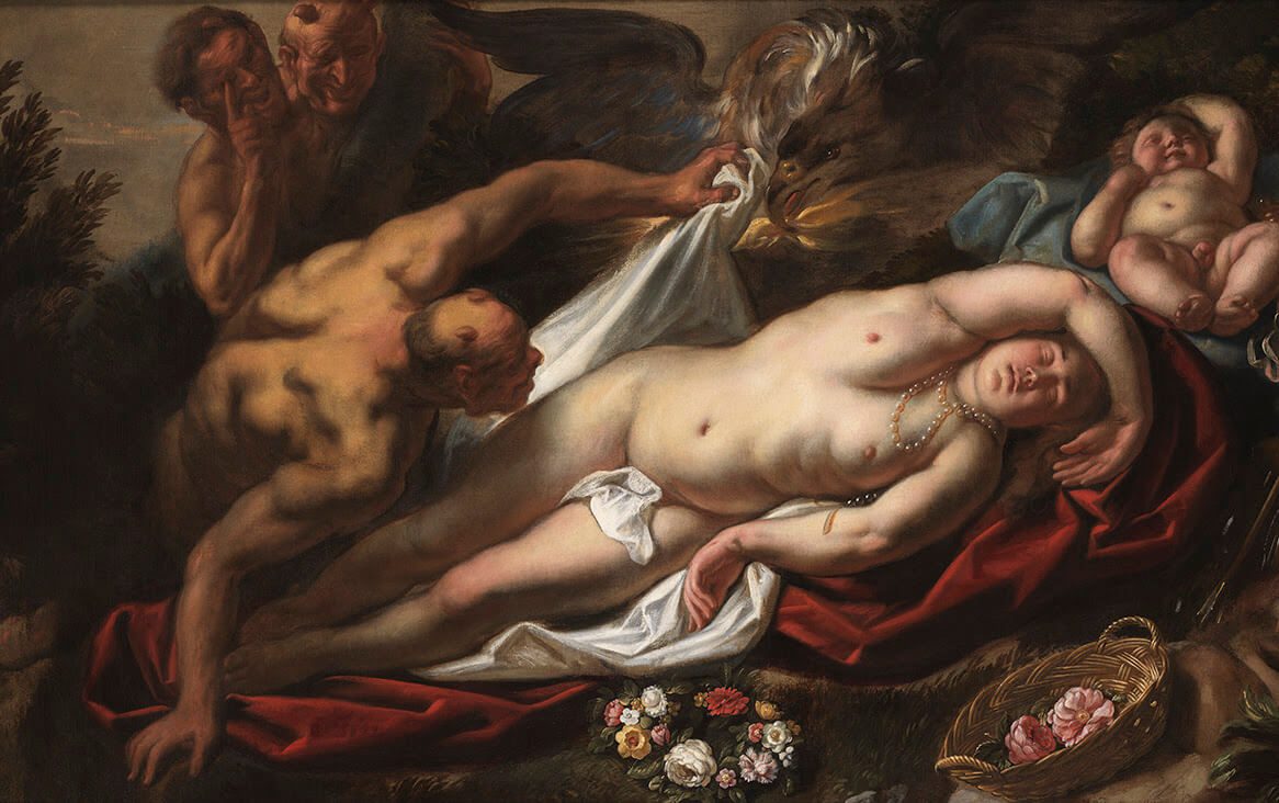 The sleeping antiope approached by jupiter