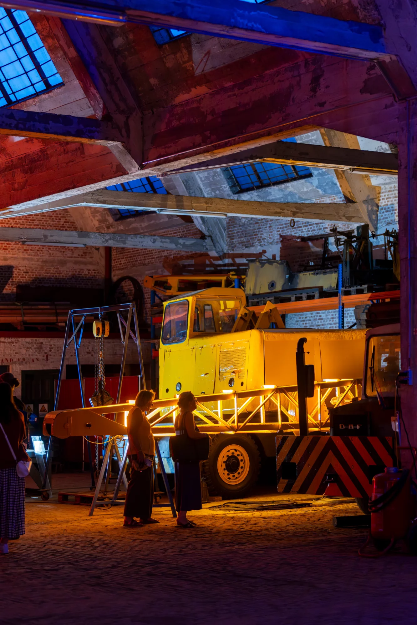 Historic port vehicle inside Den Argentin in Antwerp.