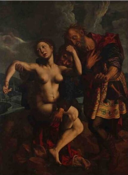 Tweede versie van Susanna en de ouderlingen van Jan Sanders van Hemessen, bekend via een foto en gebruikt als referentie voor de oorspronkelijke compositie van het schilderij.